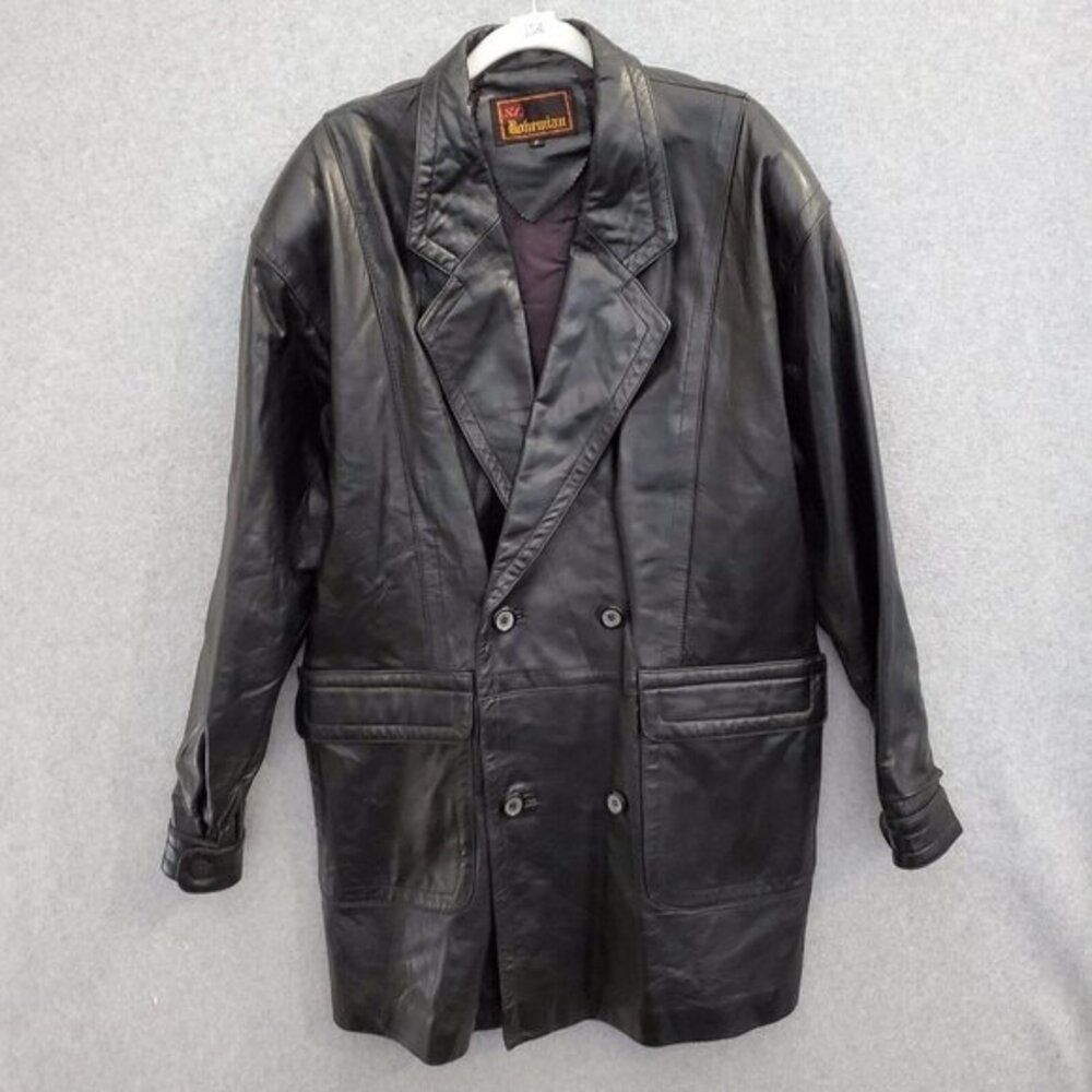 Bohemian Men Jacket F Black Leather Pockets‎ Long Sleeve